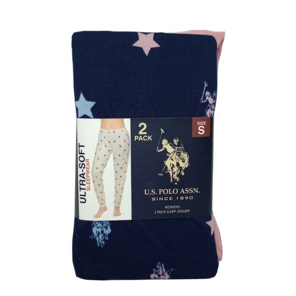 U.S. Polo Assn. Womens Ultra Soft Sleepwear 2 Pack Sleep Joggers Size Small NEW - Picture 1 of 5